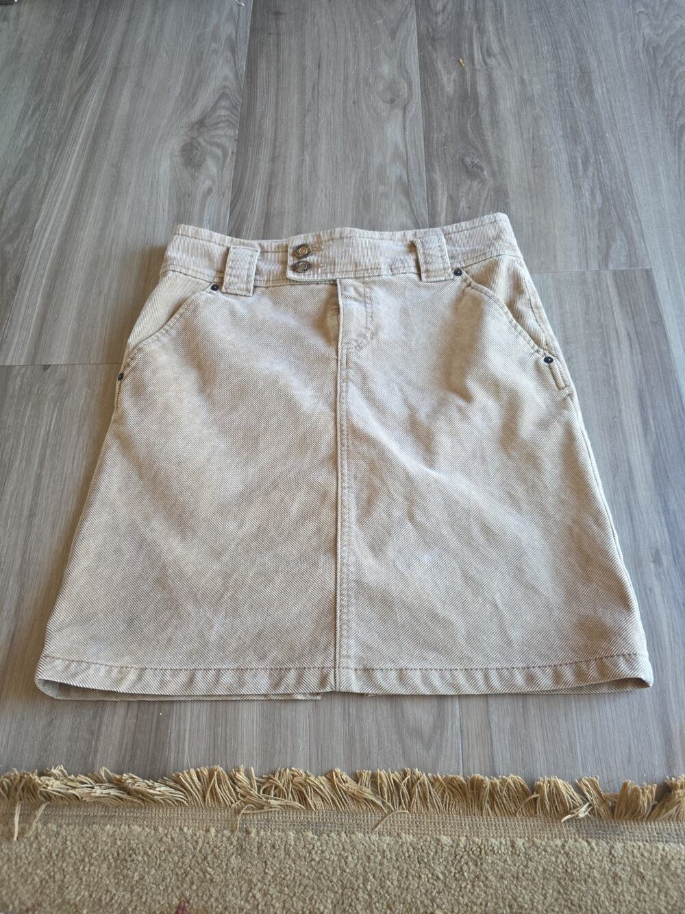 Gap Jeans Stretch Womens Corduroy Skirt Size 4 Beige Pockets